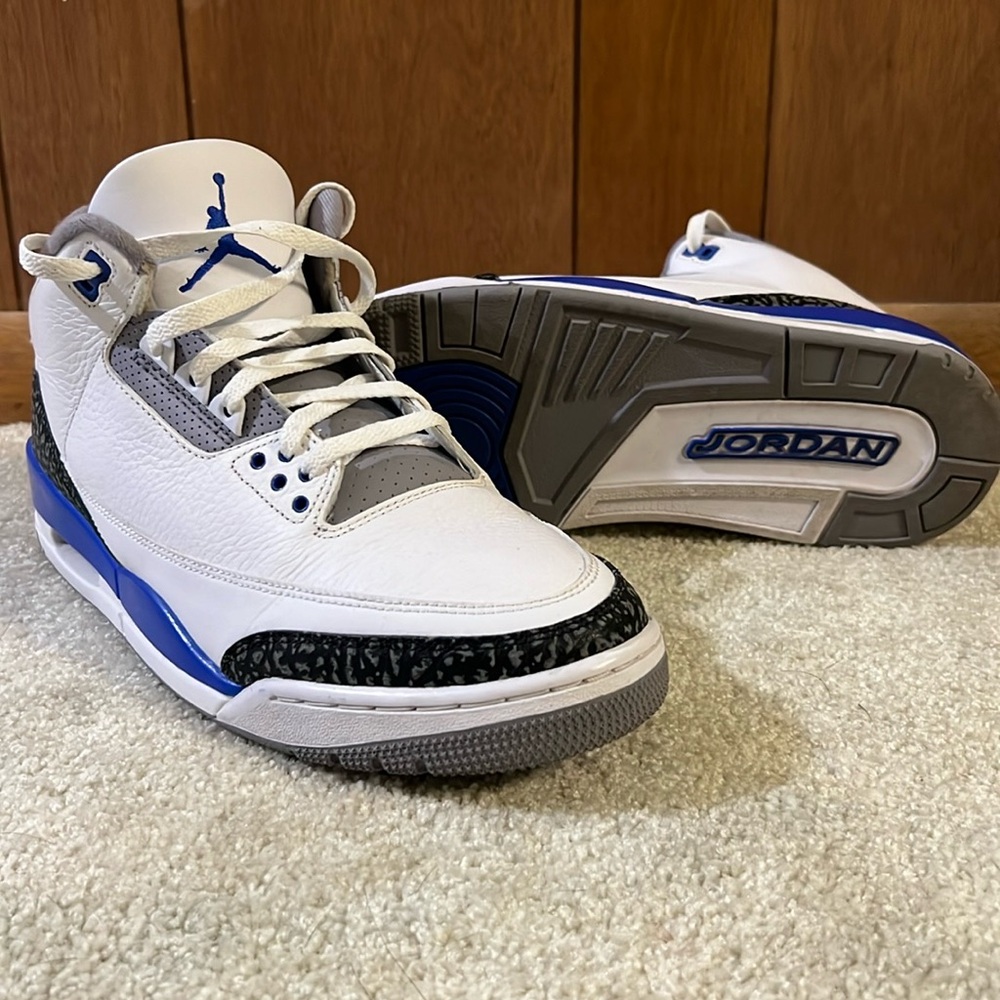 Jordan 3 - racer blue size 12. Worn twice.